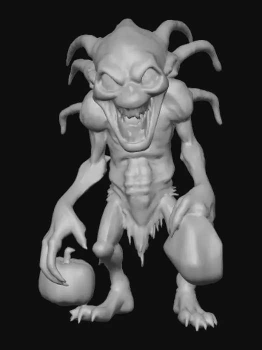3D model for #Halloween2025#, Ultra detailed monster trick or treating as a different monster. Ultra realistic. Ultra high quality textures. Solid infill.