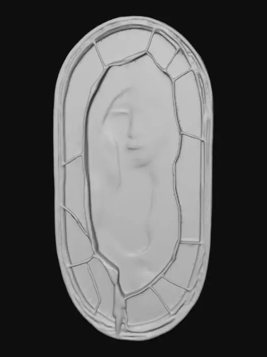 3D model for #Halloween2025#, Ultra detailed realistic depiction of Bloody Mary coming from a mirror. Ultra high quality textures. Solid infill.