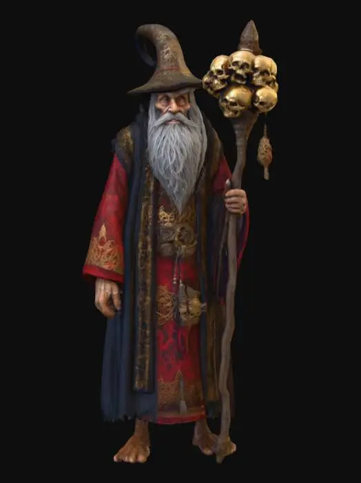 3D model for #Halloween2025#, Ultra detailed realistic depiction of a Baba Yaga. Ultra high quality textures. Solid infill.