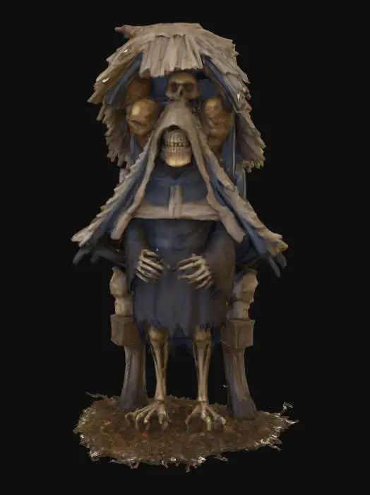 3D model for #Halloween2025#, Ultra detailed realistic depiction of a Baba Yaga. Ultra high quality textures. Solid infill.