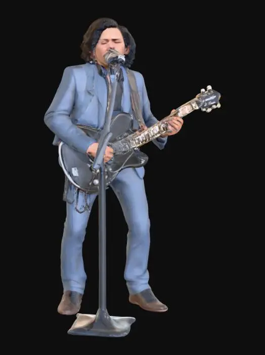 3D model for Ultra detailed highly realistic blues singer. Realistic hair, face, hands, feet, clothes. Realistic ultra high quality textures. Solid infill.