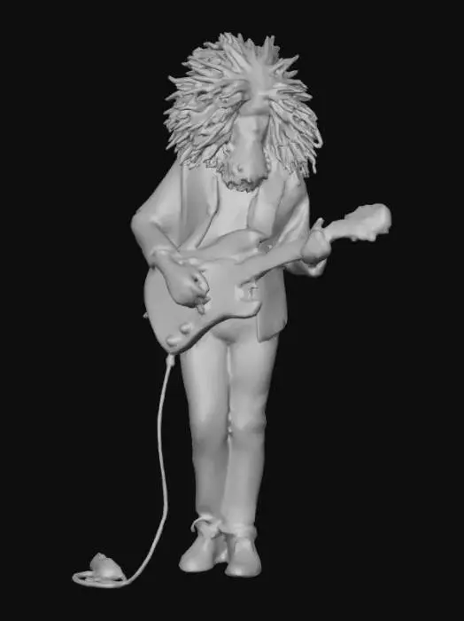 3D model for Ultra detailed highly realistic blues singer. Realistic hair, face, hands, feet, clothes. Realistic ultra high quality textures. Solid infill.