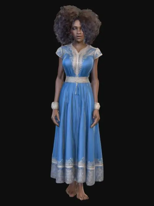 3D model for Ultra detailed highly realistic blues singer. Realistic hair, face, hands, feet, clothes. Realistic ultra high quality textures. Solid infill.