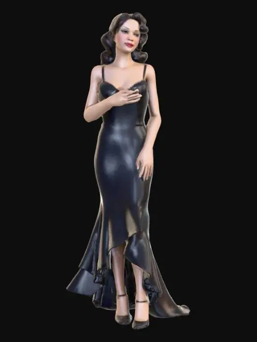 3D model for Ultra detailed highly realistic jazz singer. Realistic hair, face, hands, feet, clothes. Realistic ultra high quality textures. Solid infill.