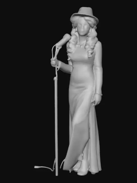 3D model for Ultra detailed highly realistic jazz singer. Realistic hair, face, hands, feet, clothes. Realistic ultra high quality textures. Solid infill.