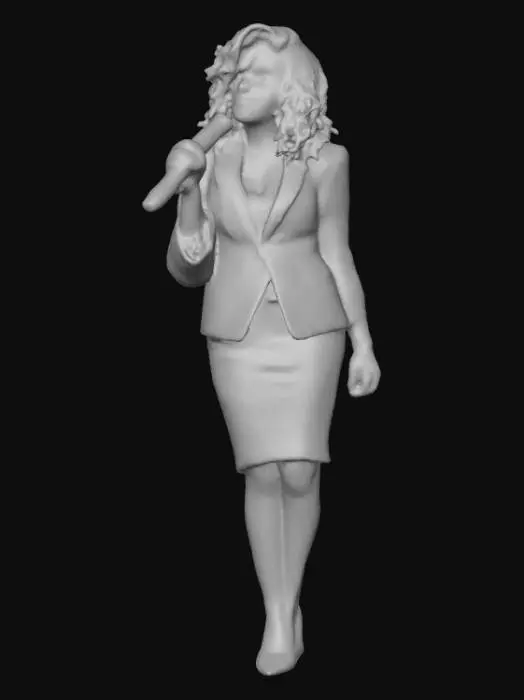 3D model for Ultra detailed highly realistic jazz singer. Realistic hair, face, hands, feet, clothes. Realistic ultra high quality textures. Solid infill.