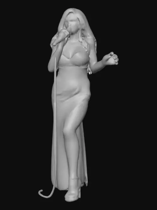 3D model for Ultra detailed highly realistic nightclub singer. Realistic hair, face, hands, feet, clothes. Realistic ultra high quality textures. Solid infill.