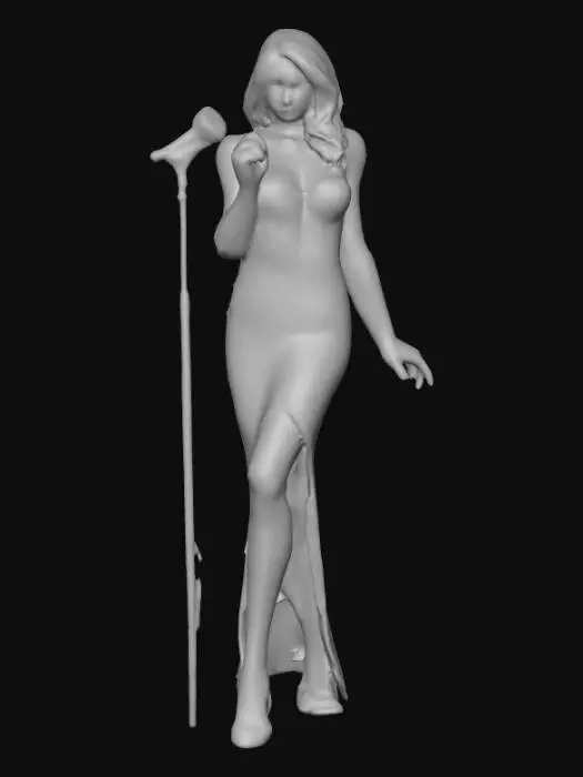 3D model for Ultra detailed highly realistic nightclub singer. Realistic hair, face, hands, feet, clothes. Realistic ultra high quality textures. Solid infill.