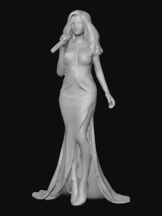 3D model for Ultra detailed highly realistic nightclub singer. Realistic hair, face, hands, feet, clothes. Realistic ultra high quality textures. Solid infill.