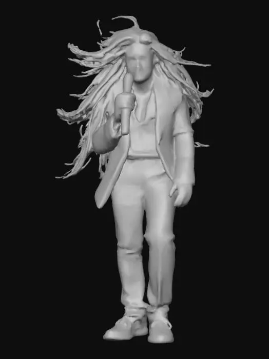 3D model for Ultra detailed highly realistic nightclub singer. Realistic hair, face, hands, feet, clothes. Realistic ultra high quality textures. Solid infill.