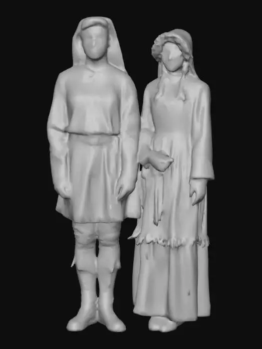 3D model for #Thanksgiving#, Highly realistic persons from the first Thanksgiving. Ultra detailed. Realistic period appropriate clothing. Realistic face, hands, hair. Ultra high quality textures. Solid infill.