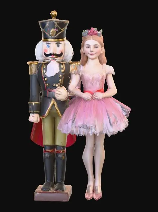3D model for #Christmas2025#, Highly realistic characters based on The Nutcracker Ballet. Highly detailed. Highly detailed face, hands. Ultra high quality realistic textures. Solid infill.
