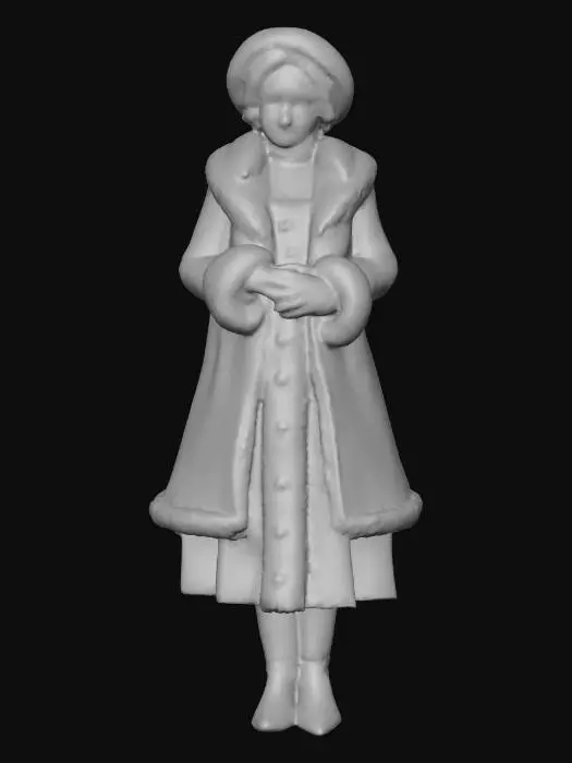 3D model for #Christmas2025#, Highly realistic beautiful Victorian era Mrs. Claus. Era appropriate. Should have a highly detailed face and elegant detailed hands. Ultra high quality detailed textures. Solid infill.