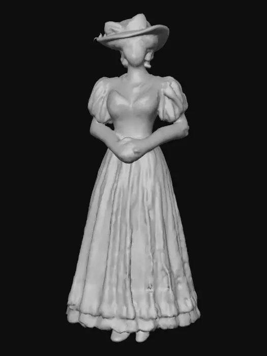 3D model for #Christmas2025#, Highly realistic beautiful Victorian era Mrs. Claus. Era appropriate. Should have a highly detailed face and elegant detailed hands. Ultra high quality detailed textures. Solid infill.