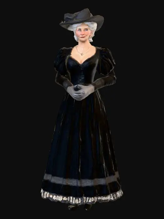3D model for #Christmas2025#, Highly realistic beautiful Victorian era Mrs. Claus. Era appropriate. Should have a highly detailed face and elegant detailed hands. Ultra high quality detailed textures. Solid infill.