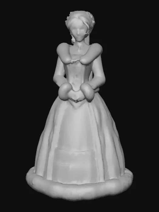3D model for #Christmas2025#, Highly realistic beautiful Victorian era Mrs. Claus. Era appropriate. Should have a highly detailed face and elegant detailed hands. Ultra high quality detailed textures. Solid infill.