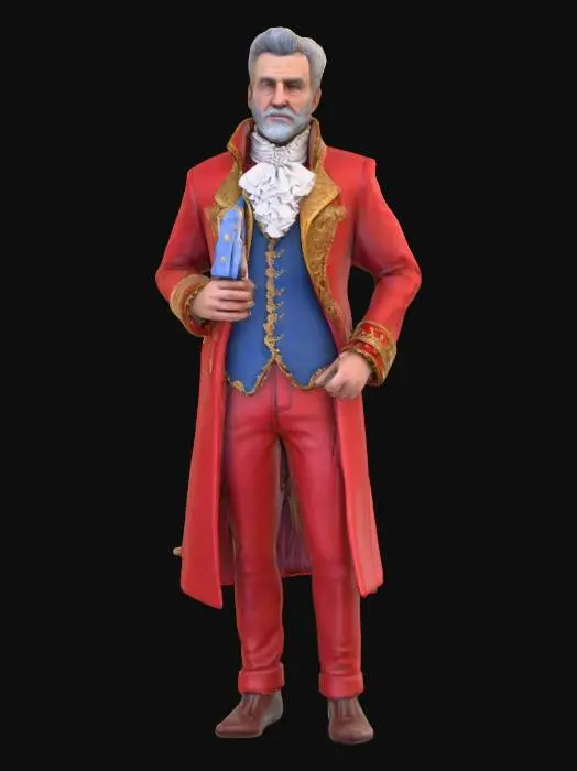 3D model for #Christmas2025#, The first toymaker to the king. Realistic. High quality realistic textures. Solid infill.