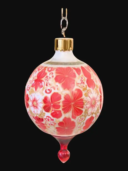 3D model for #Christmas2025#, Beautiful, delicate glass vintage Christmas ornament. Highly detailed. Realistic. High quality realistic textures. Solid infill.