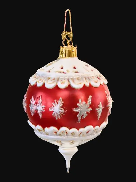 3D model for #Christmas2025#, Beautiful, delicate glass vintage Christmas ornament. Highly detailed. Realistic. High quality realistic textures. Solid infill.