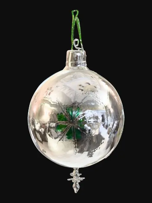 3D model for #Christmas2025#, Beautiful, delicate glass vintage Christmas ornament. Highly detailed. Realistic. High quality realistic textures. Solid infill.