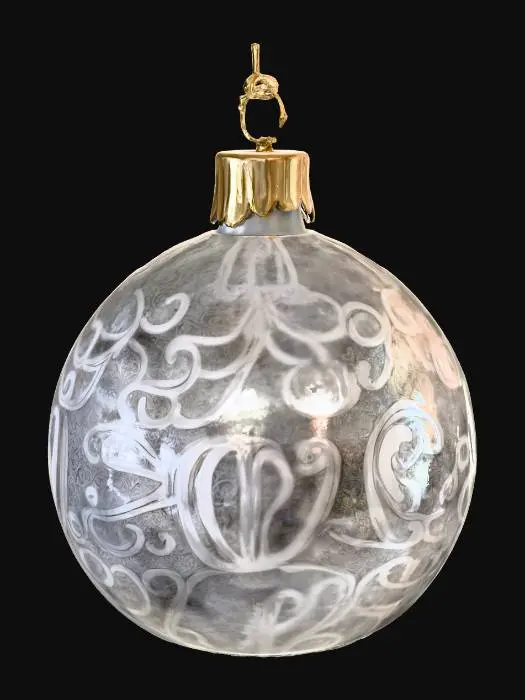 3D model for #Christmas2025#, Beautiful, delicate glass vintage Christmas ornament. Highly detailed. Realistic. High quality realistic textures. Solid infill.