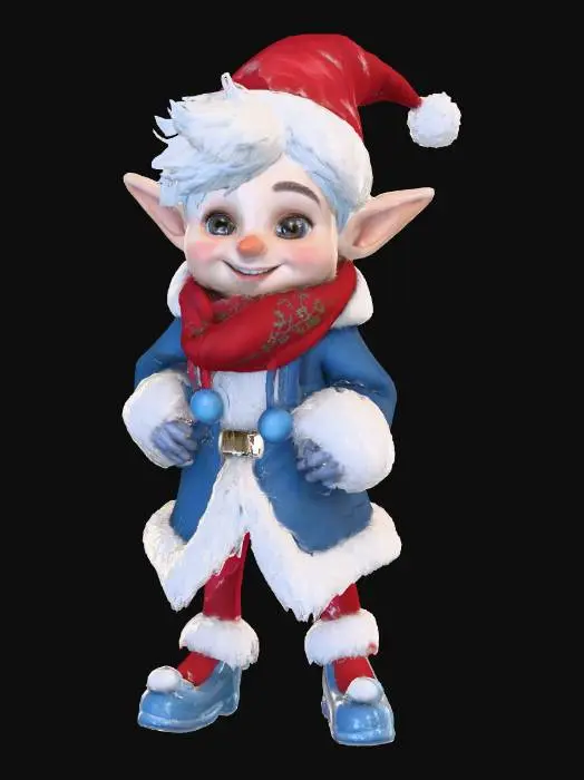 3D model for #Christmas2025#, A realistic human fantasy adaptation of Jack Frost. Ultra highly detailed on all parts. Ultra high quality detailed textures. Solid infill.
