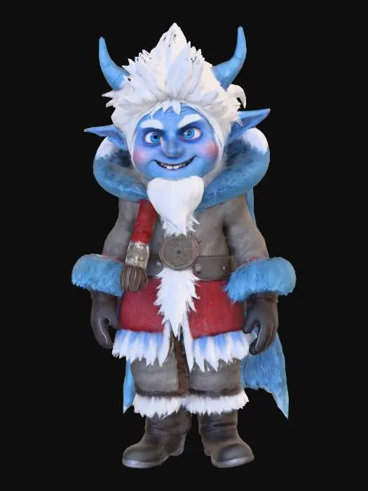 3D model for #Christmas2025#, A realistic human fantasy adaptation of Jack Frost. Ultra highly detailed on all parts. Ultra high quality detailed textures. Solid infill.