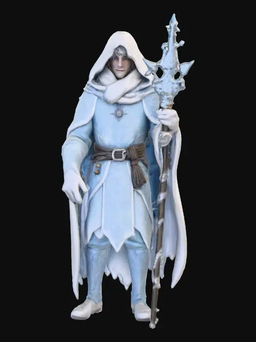 3D model for #Christmas2025#, A realistic human fantasy adaptation of Jack Frost. Ultra highly detailed on all parts. Ultra high quality detailed textures. Solid infill.