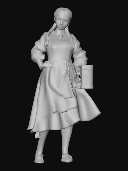 3D model for Highly realistic medieval bar maiden OR barkeep. Highly detailed on all. Period appropriate clothing. Ultra high quality realistic textures on all. Solid infill.
