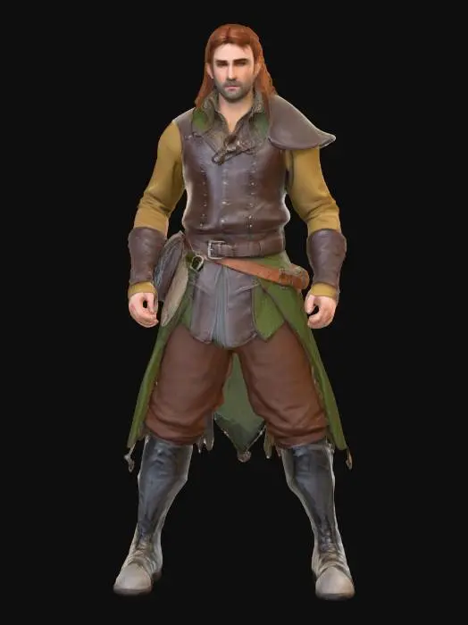 3D model for Highly realistic original fantasy character of Sherwood Forest. Highly detailed on all. Period appropriate clothing. Ultra high quality realistic textures on all. Solid infill.