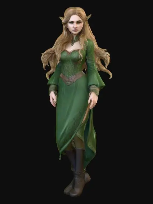 3D model for Highly realistic original fantasy maiden  of Sherwood Forest. Highly detailed on all. Period appropriate clothing. Ultra high quality realistic textures on all. Solid infill.