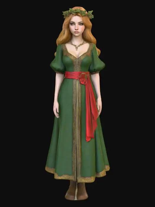 3D model for Highly realistic original fantasy maiden  of Sherwood Forest. Highly detailed on all. Period appropriate clothing. Ultra high quality realistic textures on all. Solid infill.
