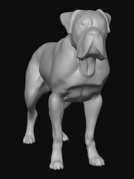 3D model for Ultra realistic ultra detail dog of a mastiff class breed. Ultra high quality realistic textures. Solid infill.