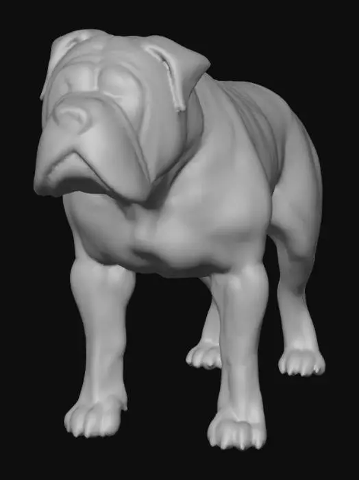3D model for Ultra realistic ultra detail dog of a mastiff class breed. Ultra high quality realistic textures. Solid infill.