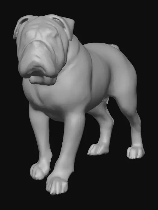 3D model for Ultra realistic ultra detail dog of a mastiff class breed. Ultra high quality realistic textures. Solid infill.