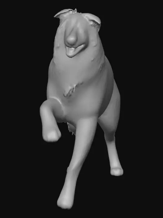 3D model for Photorealistic Australian Shepard in an action pose. Proper proportions. Highly detailed. High quality photorealistic textures. Solid infill.