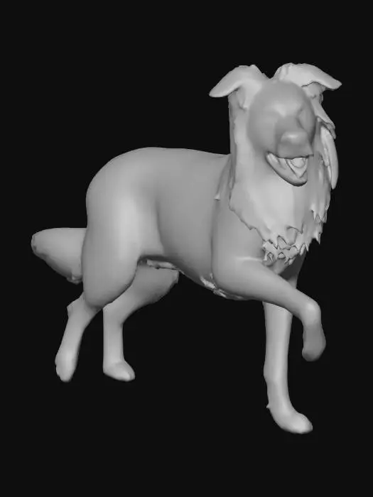 3D model for Photorealistic Australian Shepard in an action pose. Proper proportions. Highly detailed. High quality photorealistic textures. Solid infill.