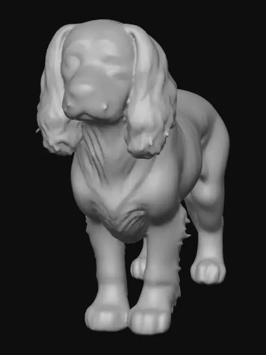3D model for Ultra realistic ultra detail dog of a spaniel class breed. Ultra high quality realistic textures. Solid infill.