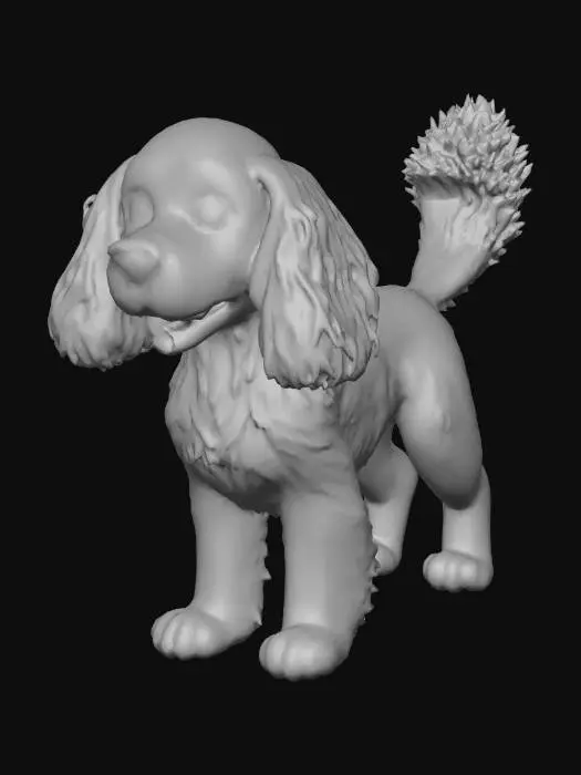 3D model for Ultra realistic ultra detail dog of a spaniel class breed. Ultra high quality realistic textures. Solid infill.