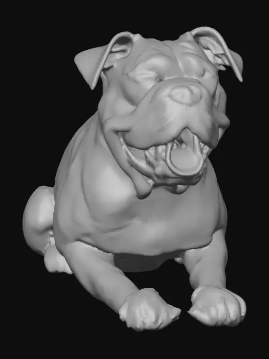 3D model for Ultra realistic ultra detail dog of a bulldog class breed. Ultra high quality realistic textures. Solid infill.