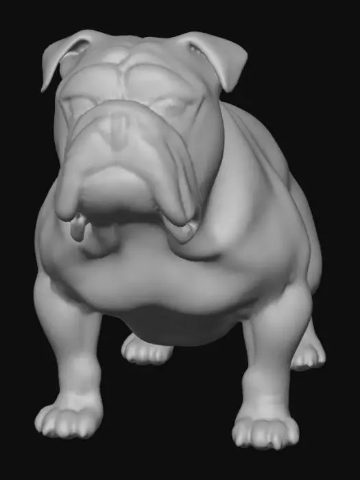 3D model for Ultra realistic ultra detail dog of a bulldog class breed. Ultra high quality realistic textures. Solid infill.
