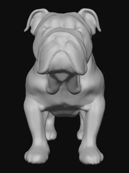3D model for Ultra realistic ultra detail dog of a bulldog class breed. Ultra high quality realistic textures. Solid infill.