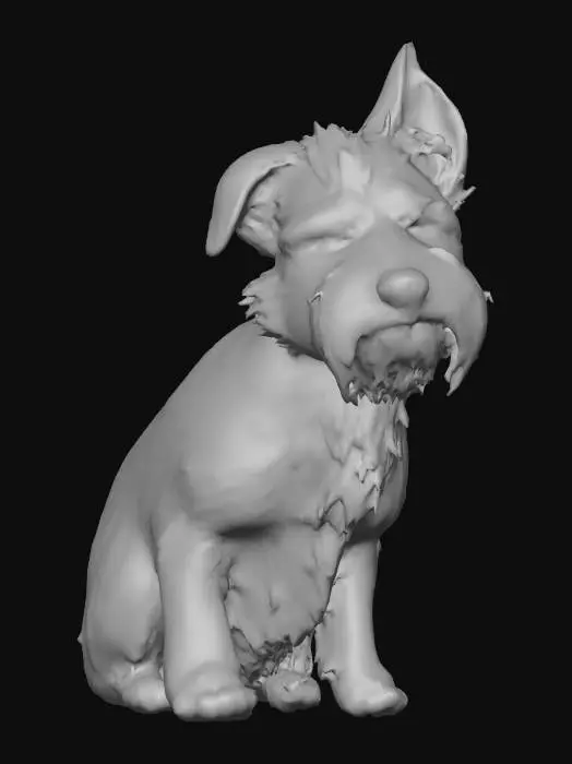 3D model for Ultra realistic ultra detail dog of a terrier dog class breed. Ultra high quality realistic textures. Solid infill.