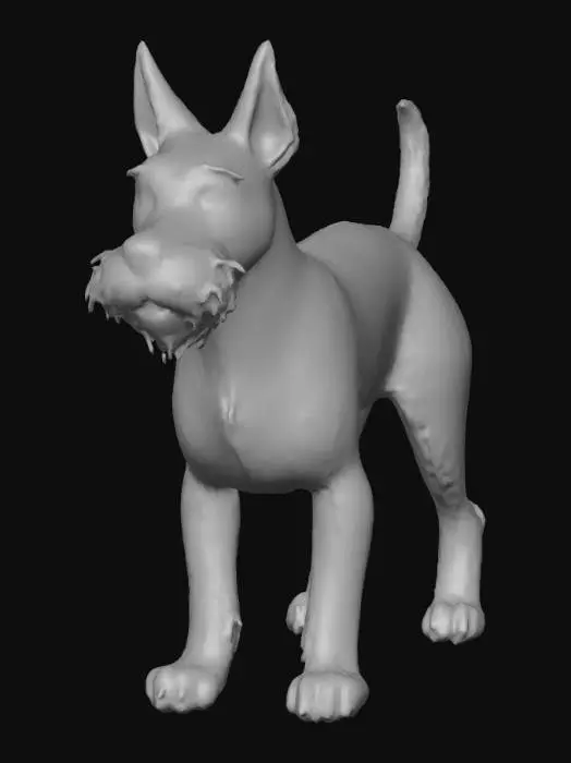 3D model for Ultra realistic ultra detail dog of a terrier dog class breed. Ultra high quality realistic textures. Solid infill.