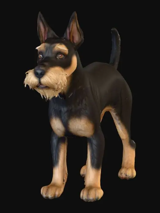 3D model for Ultra realistic ultra detail dog of a terrier dog class breed. Ultra high quality realistic textures. Solid infill.