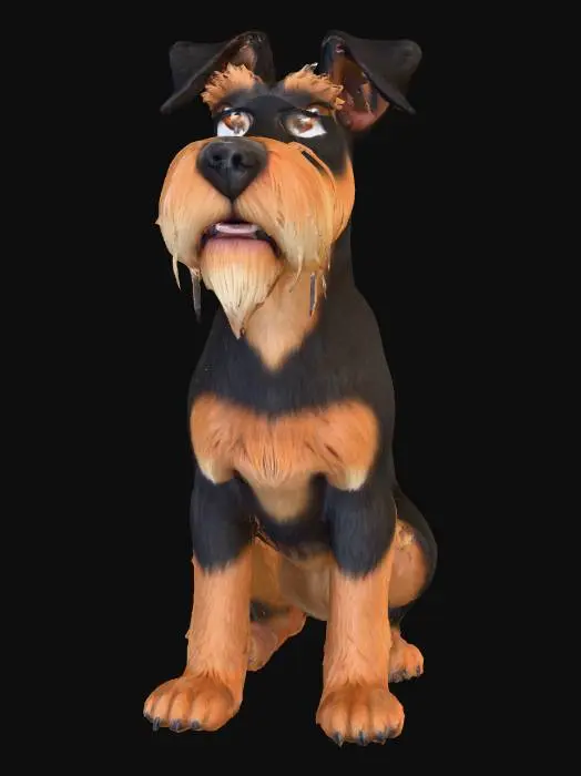 3D model for Ultra realistic ultra detail dog of a terrier dog class breed. Ultra high quality realistic textures. Solid infill.