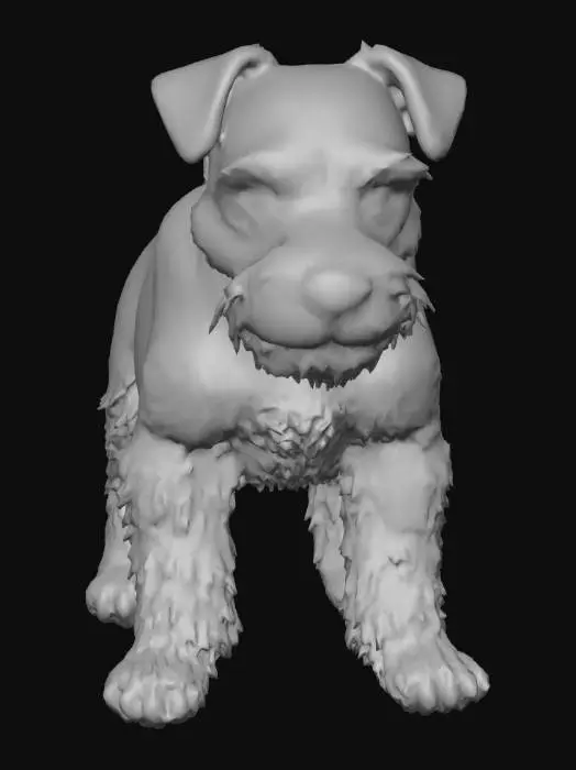 3D model for Ultra realistic ultra detail dog of a terrier dog class breed. Ultra high quality realistic textures. Solid infill.