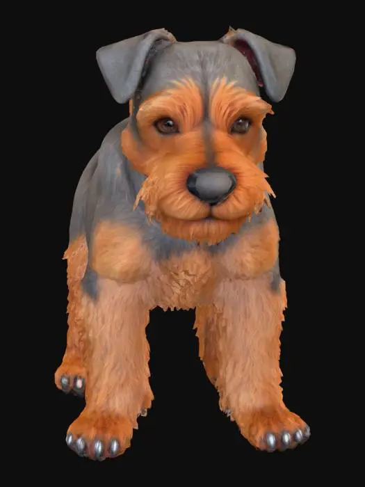 3D model for Ultra realistic ultra detail dog of a terrier dog class breed. Ultra high quality realistic textures. Solid infill.