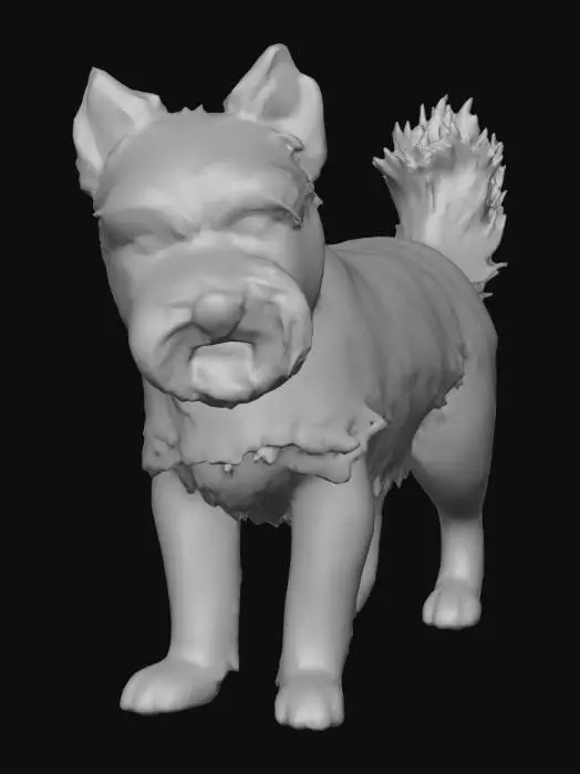 3D model for Ultra realistic ultra detail dog of a terrier dog class breed. Ultra high quality realistic textures. Solid infill.