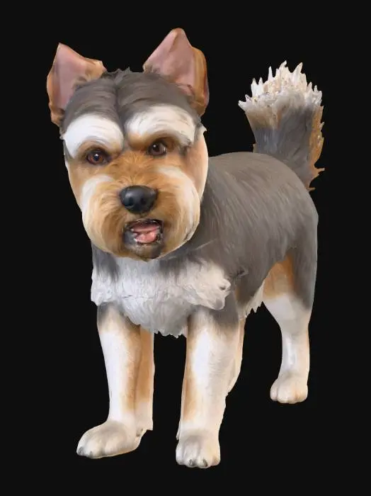 3D model for Ultra realistic ultra detail dog of a terrier dog class breed. Ultra high quality realistic textures. Solid infill.
